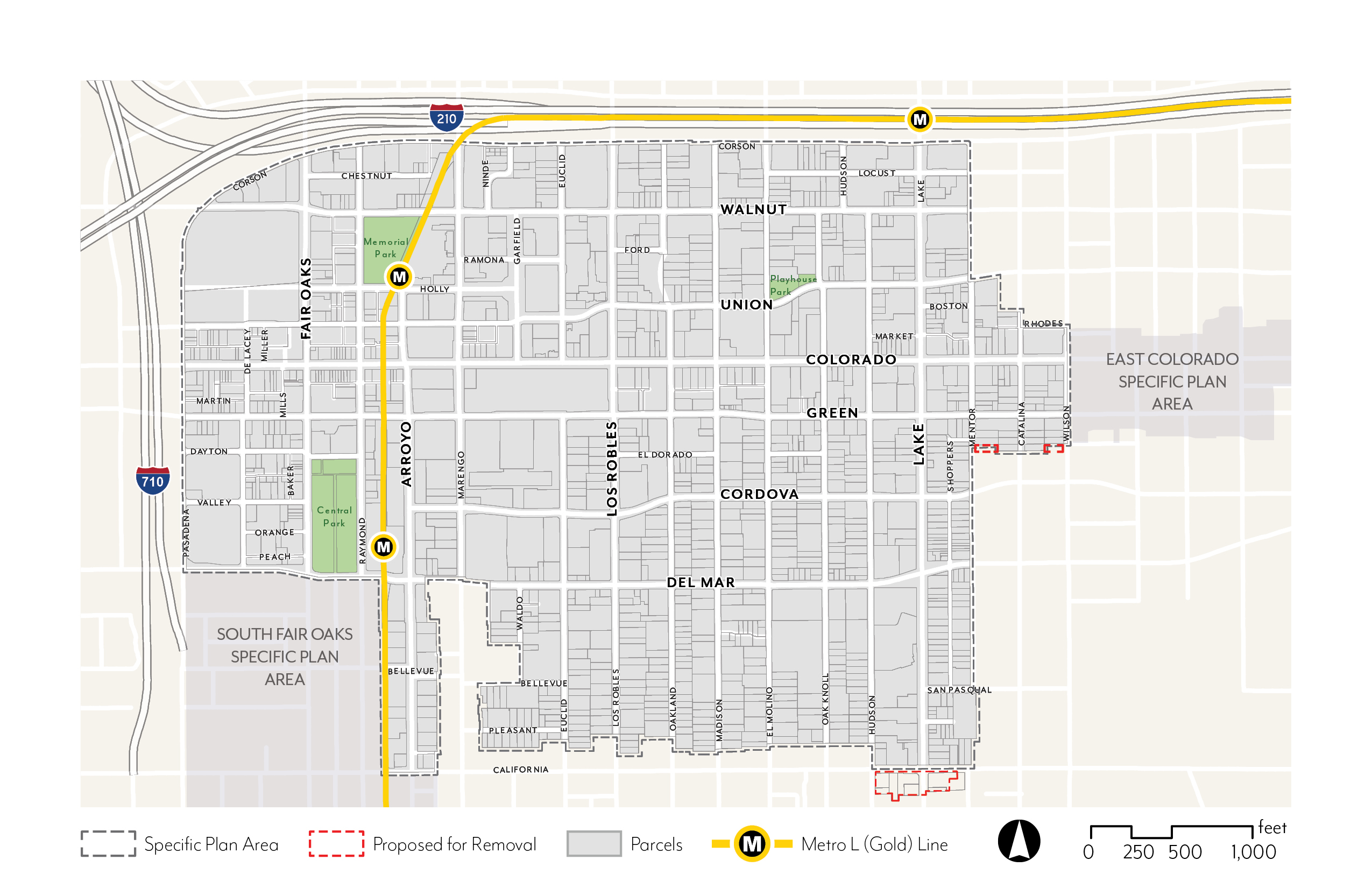 Map of the Central District Specific Plan area boundaries