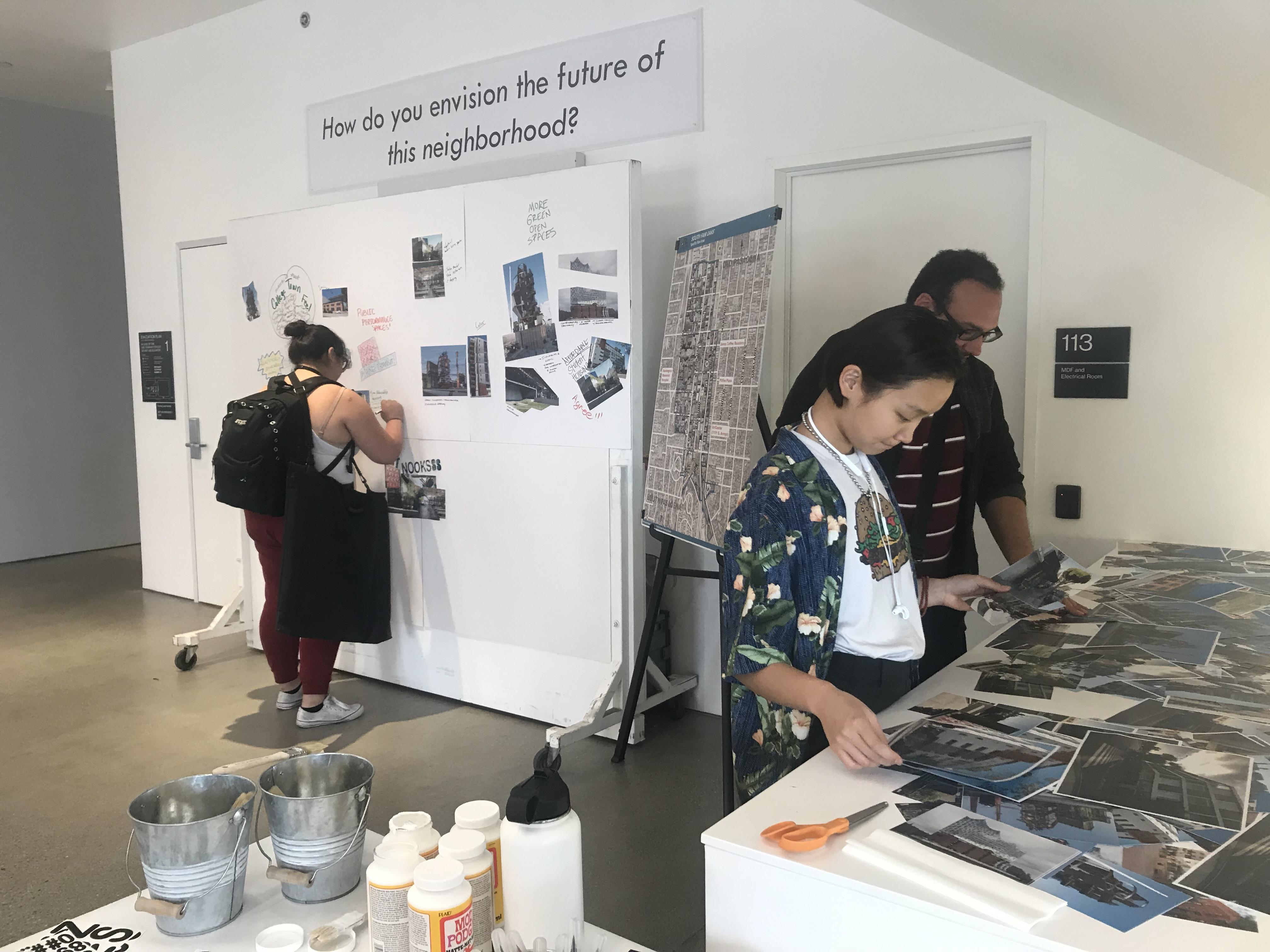 Members of the public participating in a in a design charette event held at the ArtCenter