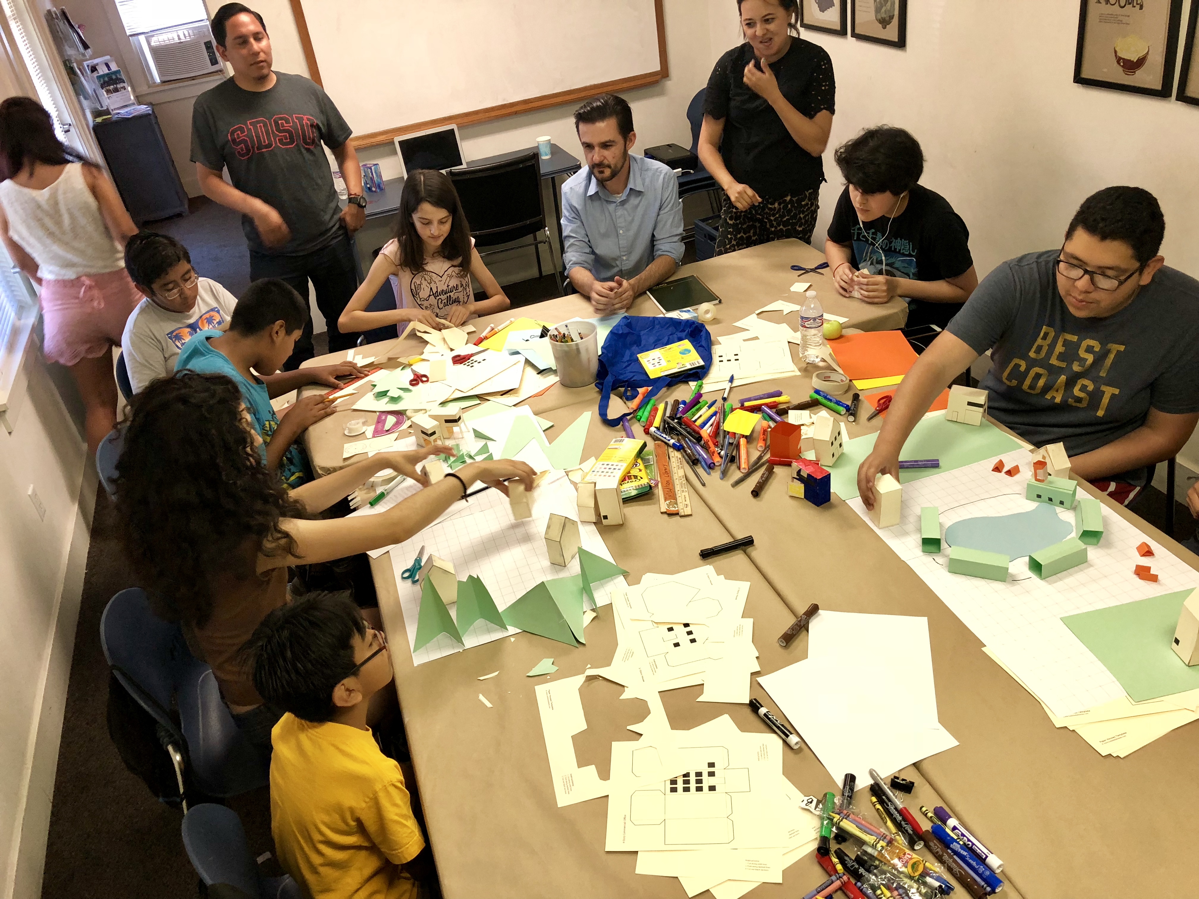 A group from Adelante Youth Alliance designing their dream City of Pasadena