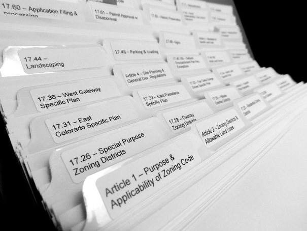 Different chapters of the Pasadena Municipal Code, Zoning chapters